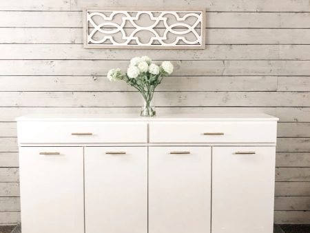 Livingston with a storage drawer in white with modern style doors Online Sale