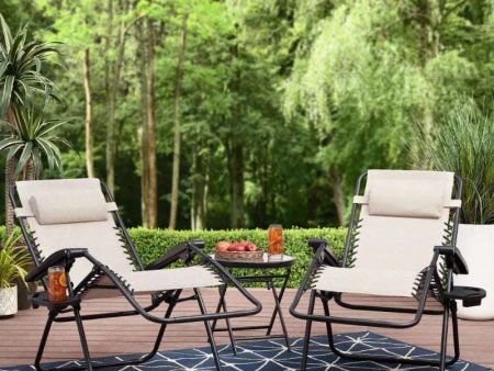 Mainstays Black Zero Gravity Chair Lounger Set on Sale