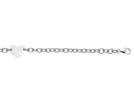 Silver Heart Tag Bracelet Hot on Sale