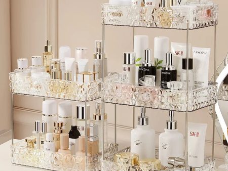 Bathroom Organizer Shelf Home Kitchen Acryl Storage Rack Large Capacity Skincare Cosmetic Liptick Shampoo Desktop Holder For Cheap