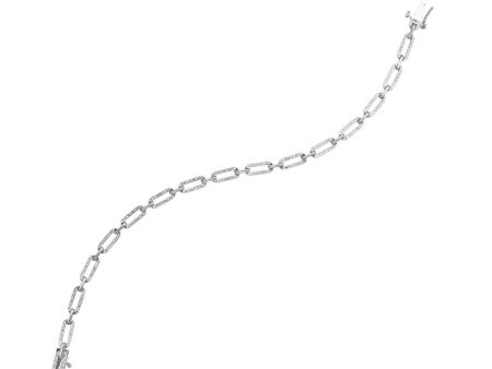 10k White Gold .50cttw Diamond Paperclip Bracelet Sale