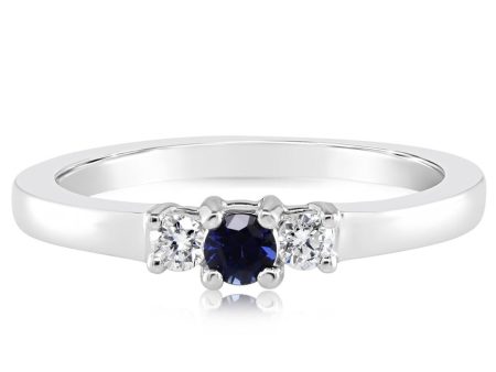 14K White Gold Sapphire Diamond Ring Online