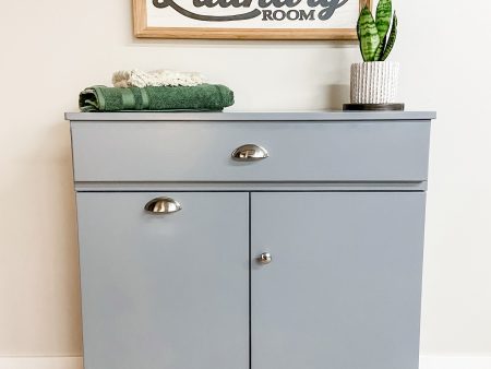 Dashwood laundry with a storage drawer and cabinet shelving in dark gray modern style Supply