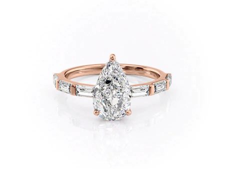 The Hailey Set With A 4 Carat Pear Moissanite For Discount