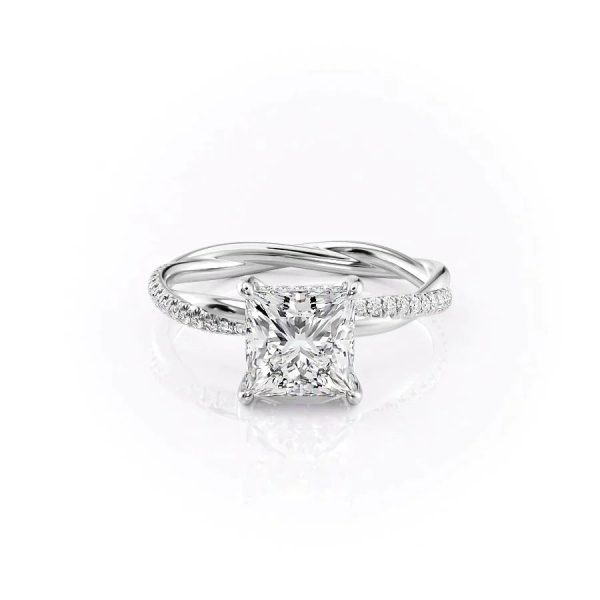 The Stacey Set With A 1.5 Carat Princess Moissanite Online Sale