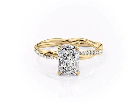 The Stacey Set With A 4.5 Carat Radiant Moissanite For Cheap