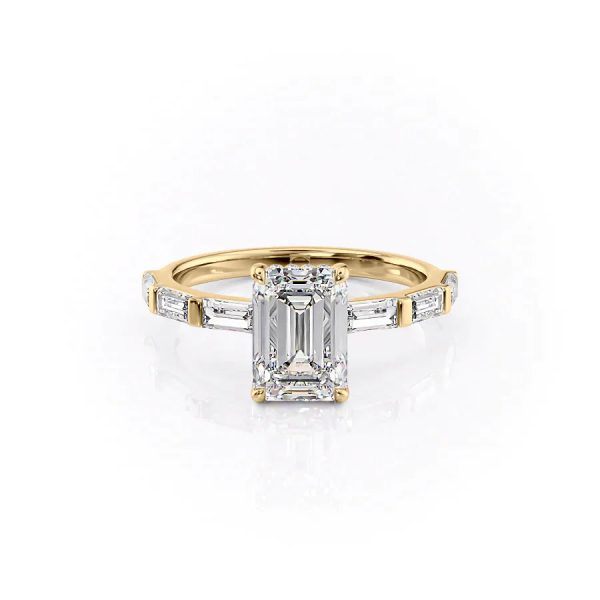 The Hailey Set With A 3.5 Carat Emerald Moissanite Discount