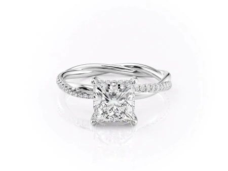 The Stacey Set With A 2.5 Carat Princess Moissanite Hot on Sale