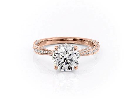 The Caroline Set With A 4.5 Carat Round Moissanite For Sale