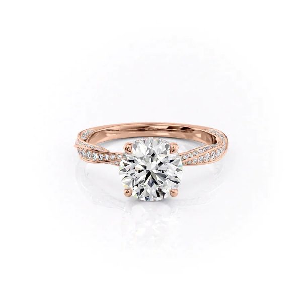 The Caroline Set With A 4.5 Carat Round Moissanite For Sale