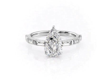 The Hailey Set With A 2.5 Carat Pear Moissanite For Sale