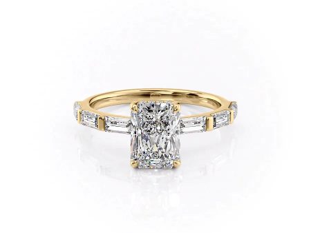 The Hailey Set With A 2 Carat Radiant Moissanite Online Sale