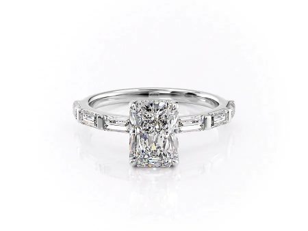 The Hailey Set With A 4 Carat Radiant Moissanite Cheap