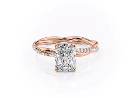 The Stacey Set With A 3 Carat Radiant Moissanite on Sale