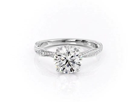 The Caroline Set With A 3 Carat Round Moissanite Cheap