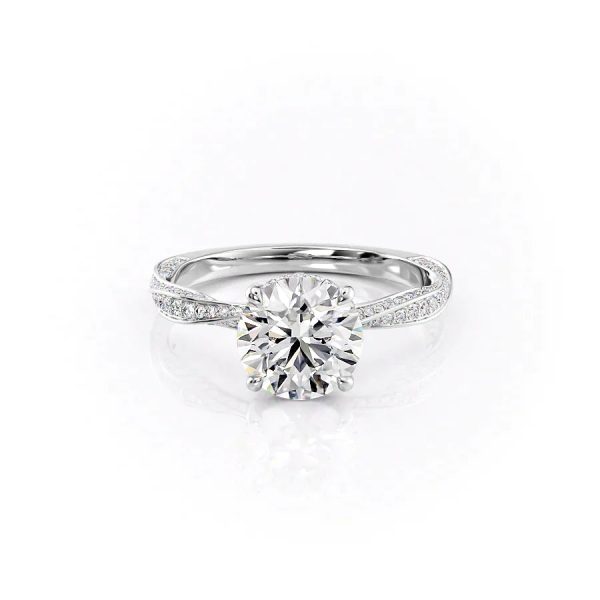 The Caroline Set With A 3 Carat Round Moissanite Cheap