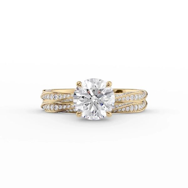 The Caroline Set With A 3.5 Carat Round Moissanite Hot on Sale