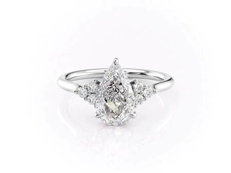 The Scarlett Set With A 4 Carat Pear Moissanite Cheap