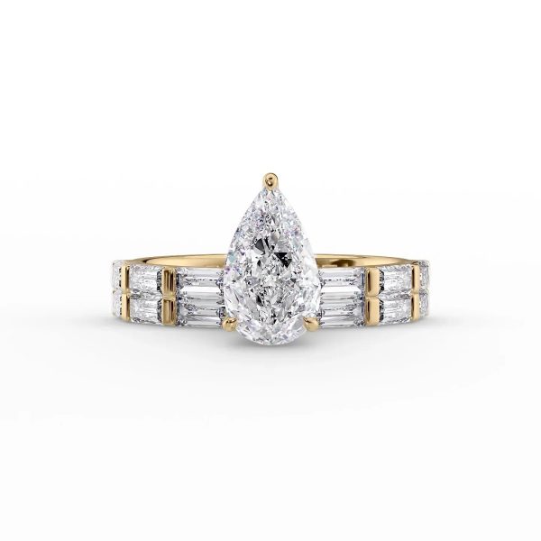 The Hailey Set With A 3 Carat Pear Moissanite on Sale