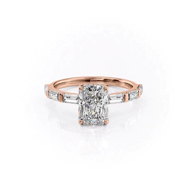 The Hailey Set With A 3 Carat Radiant Moissanite Sale