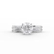 The Caroline Set With A 4 Carat Round Moissanite Cheap