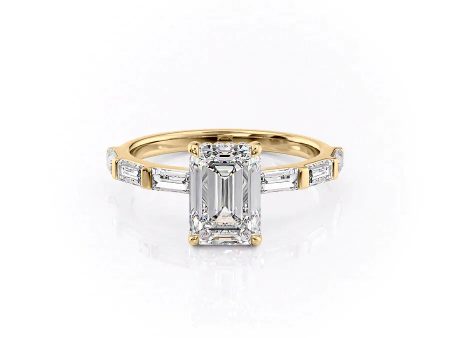 The Hailey Set With A 2.5 Carat Emerald Moissanite For Discount